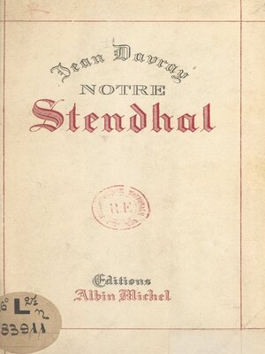 cover image of Notre Stendhal
